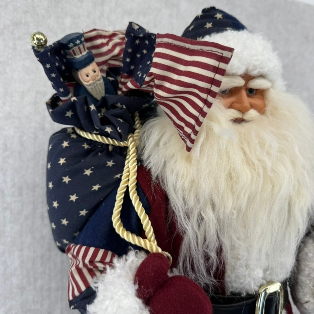Vtg 1999 Patriotic Santa Figurine Home For The Holidays Celebrate USA July 4th